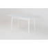 Стол кухонный раскладной со стеклом опоры цилиндрические Хоста Белый