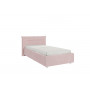 Кровать 0.9 Альба с основанием Нежно-розовый (велюр)