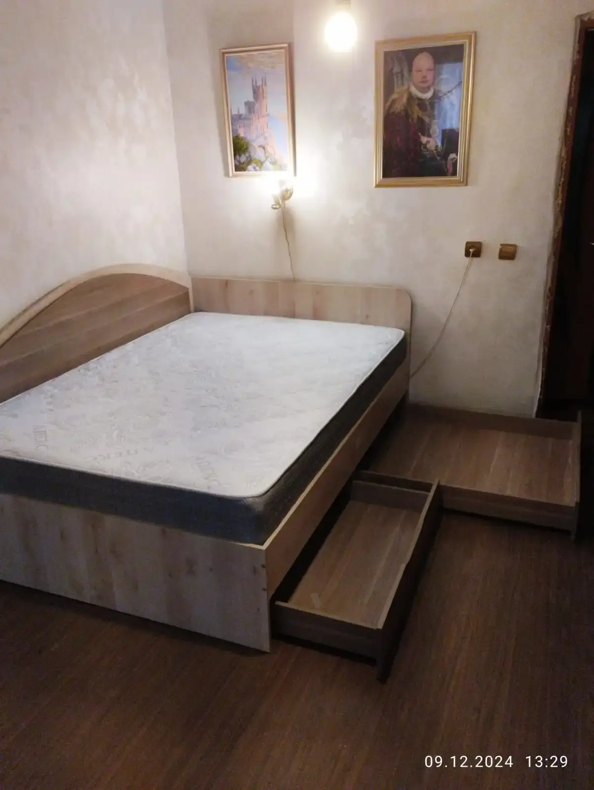 Кровать под спальное место 140х200 с ящиками в цвете Береза Мраморная и Береза Нордик Кровать под спальное место 140х200 с ящиками в цвете Береза Мраморная и Береза Нордик
