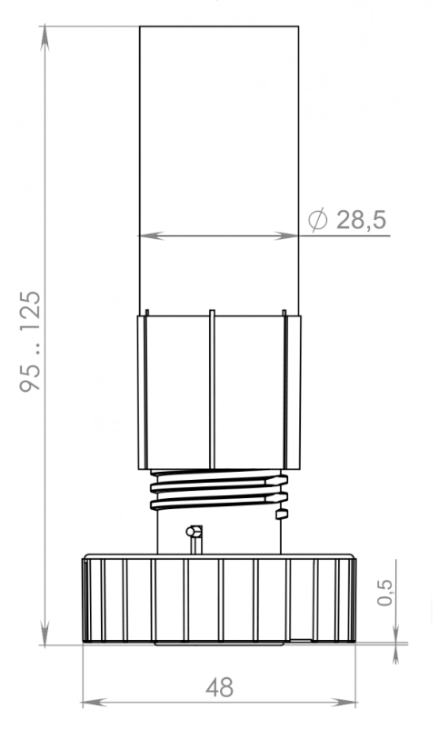 Трубка 100 мм и винт, цвет черный (уп. 300 шт.)