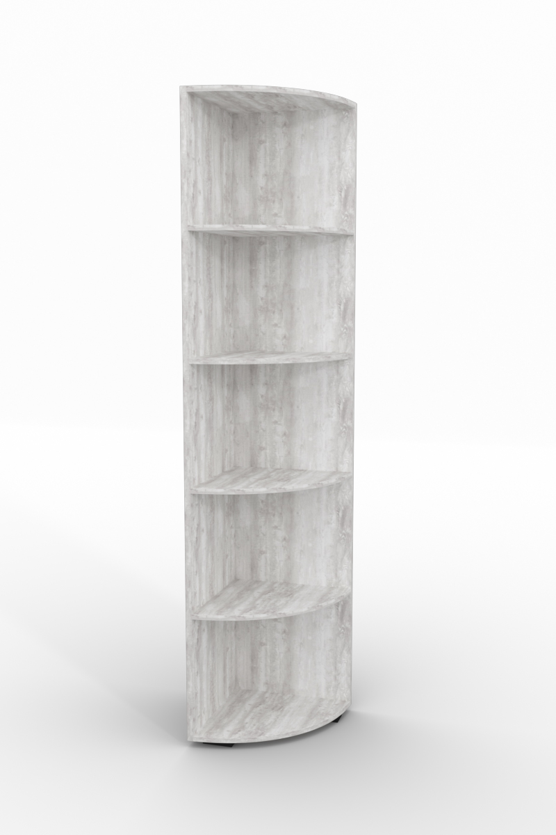 Угловой стеллаж ДЖЕССИКА Ш400 В1866 Г400 мм Бетон Пайн Белый