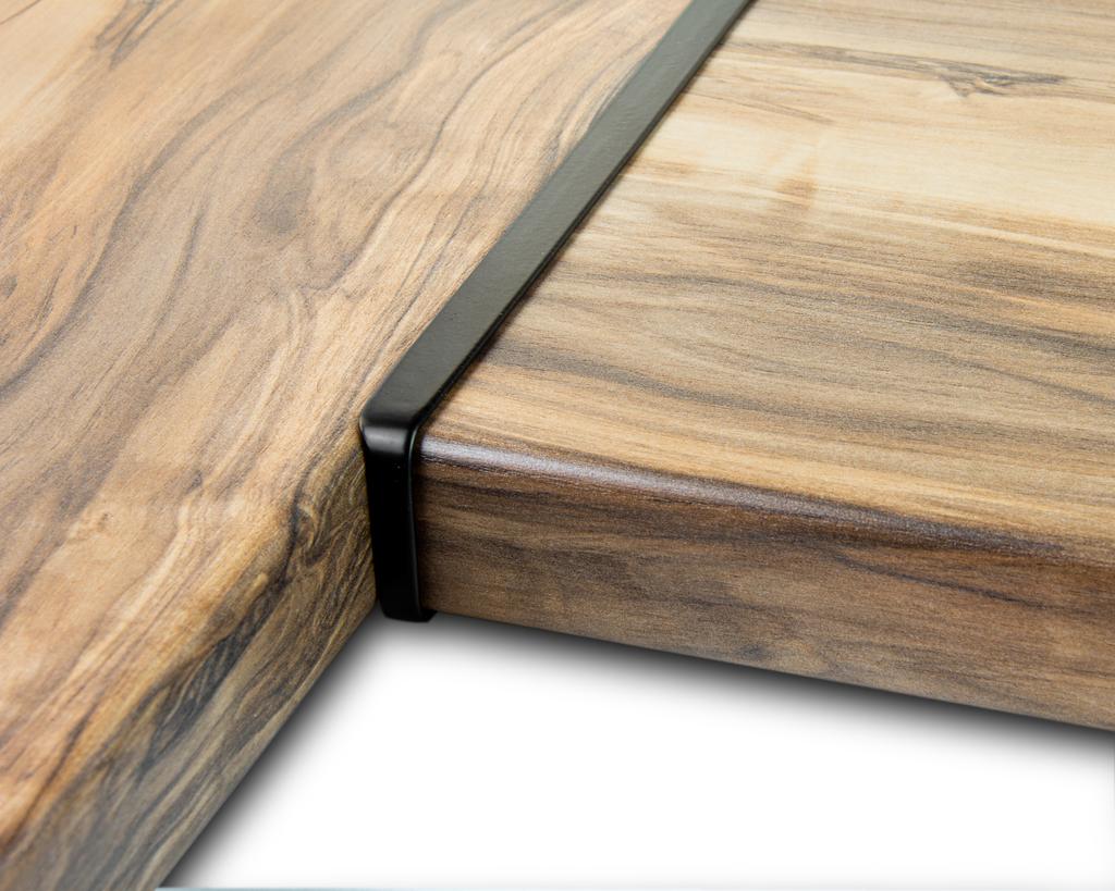 Планка для столешницы соединительная угловая, загиб слева, 600х40 мм, R5, черный (Уз-40-R6/180-Л чер Планка для столешницы соединительная угловая, загиб слева, 600х40 мм, R5, черный (Уз-40-R6/180-Л чер