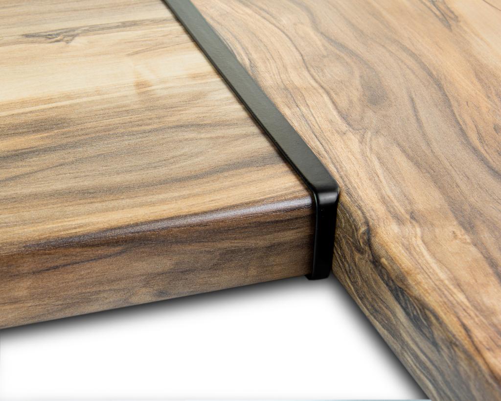 Планка для столешницы соединительная угловая, загиб справа, 600х40 мм, R5, черный (Уз-40-R6/180-П че Планка для столешницы соединительная угловая, загиб справа, 600х40 мм, R5, черный (Уз-40-R6/180-П че